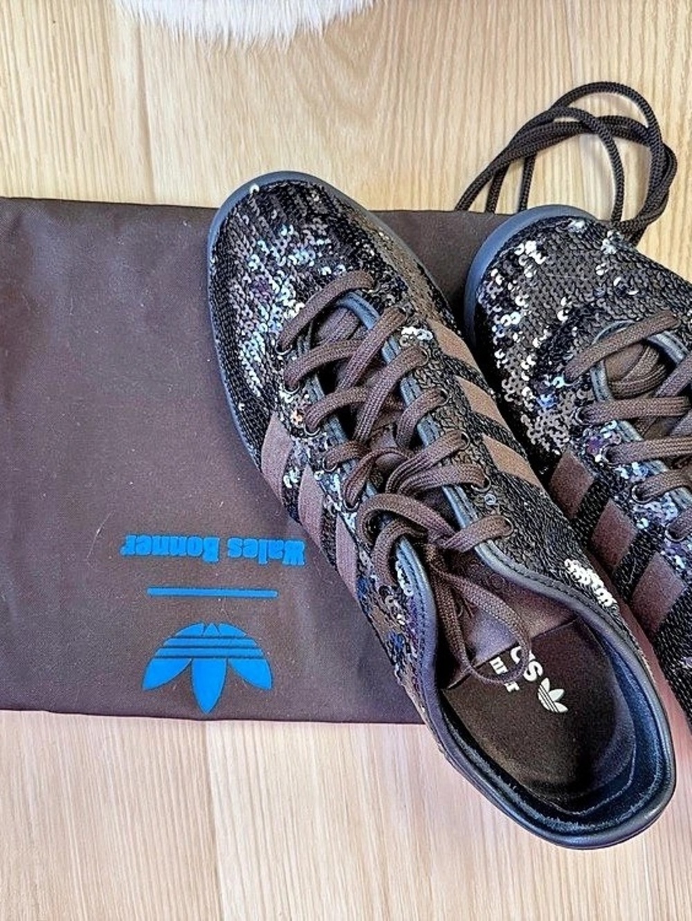 Wales Bonner x adidas Karintha sneaker Black Dark Brown Sequin
